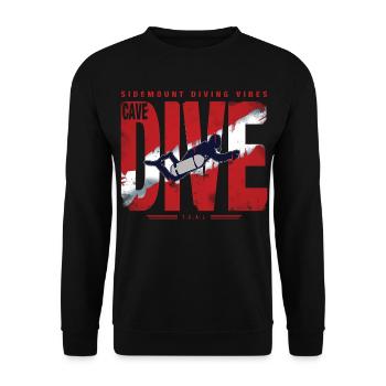 Diving Cave Diver Graphic - Unisex Sweatshirt - black - Front - Alina (178cm) & Michal (187cm)