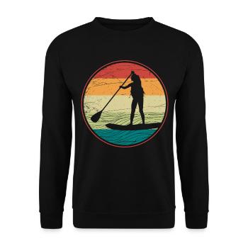 SUP Sunset Vibes - Unisex Sweatshirt - black - Front - Alina (178cm) & Michal (187cm)