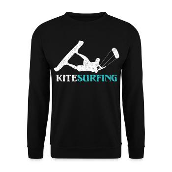 Ride the Wind – Kitesurf Style - Unisex Pullover - Schwarz - Vorne - Alina (178cm) & Michal (187cm)