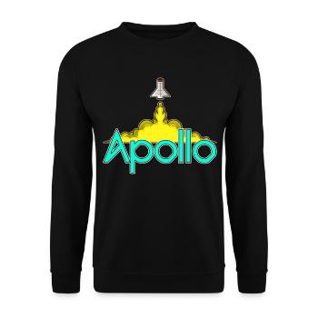 Apollo – Raketenstart ins All - Unisex Pullover - Schwarz - Vorne - Alina (178cm) & Michal (187cm)