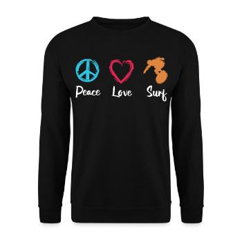 Peace Love Surf - Sweat-shirt Unisexe - noir - Devant - Alina (178cm) & Michal (187cm)