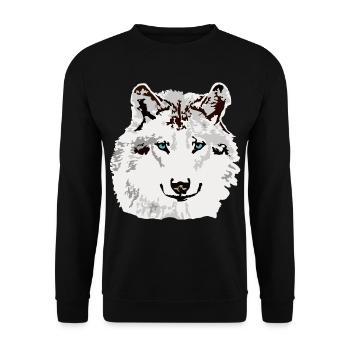 Yeux bleus de loup blanc - Sweat-shirt Unisexe - noir - Devant - Alina (178cm) & Michal (187cm)
