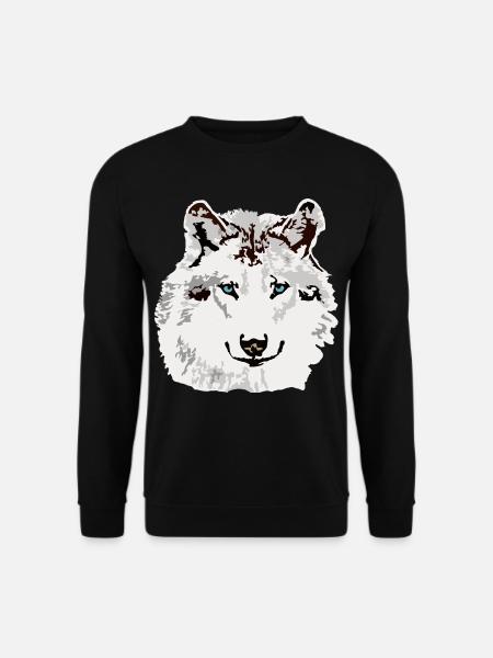 White wolf blue eyes - Unisex Sweatshirt - black