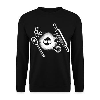 Baking Ingredients Drawing - Unisex Sweatshirt - black - Front - Alina (178cm) & Michal (187cm)