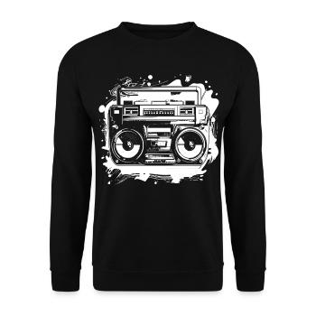 Dessin de musique hip hop - Sweat-shirt Unisexe - noir - Devant - Alina (178cm) & Michal (187cm)