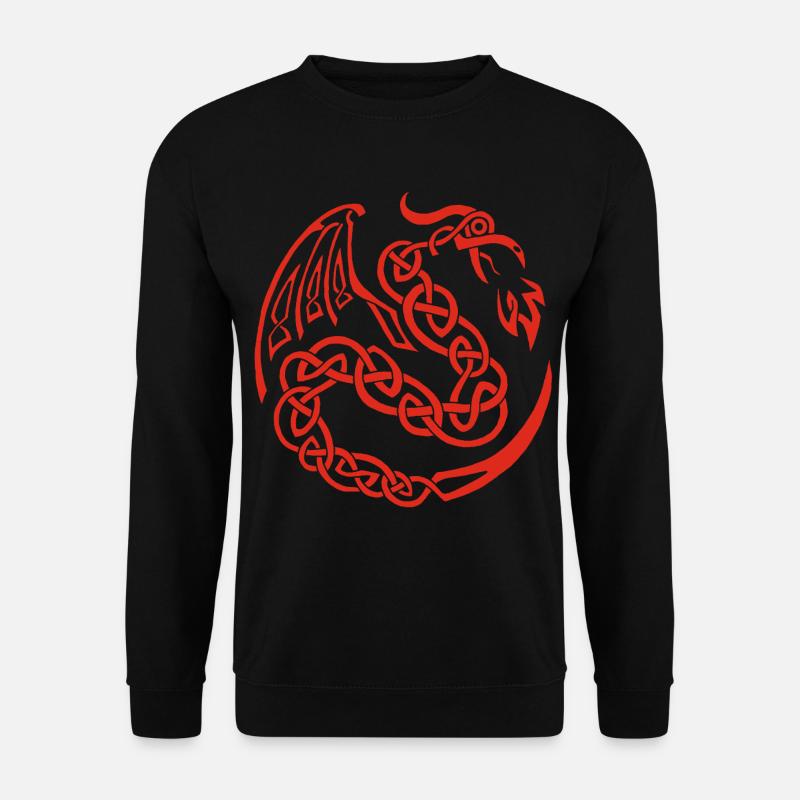 Roter keltischer Drache - Unisex Pullover - Schwarz