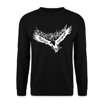 Flame Eagle - Unisex Sweatshirt - black - Front - Alina (178cm) & Michal (187cm)