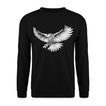 Heraldic Eagle Power - Unisex Sweatshirt - black - Front - Alina (178cm) & Michal (187cm)