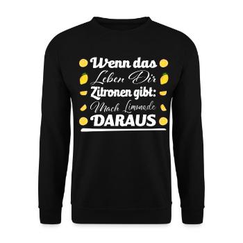 Zitronen und Limonade - Unisex Pullover - Schwarz - Vorne - Alina (178cm) & Michal (187cm)
