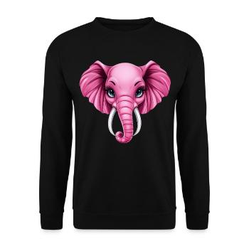 süßer pink rosa Elefant :) - Unisex Pullover - Schwarz - Vorne - Alina (178cm) & Michal (187cm)