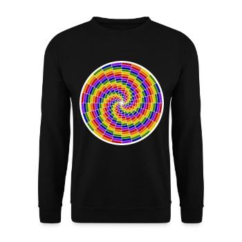 Colored Spiral Art Design - Unisex Sweatshirt - black - Front - Alina (178cm) & Michal (187cm)