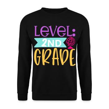Level 2nd Grade Unlocked - Back to School - Unisex Sweatshirt - black - Front - Alina (178cm) & Michal (187cm)