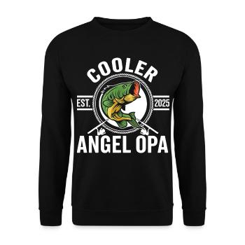 Cooler Angel Opa Fischen Ruhestand - Unisex Pullover - Schwarz - Vorne - Alina (178cm) & Michal (187cm)