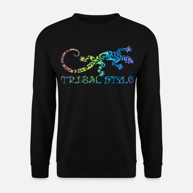 Polynesische Regenbogen-Eidechse - Unisex Pullover - Schwarz