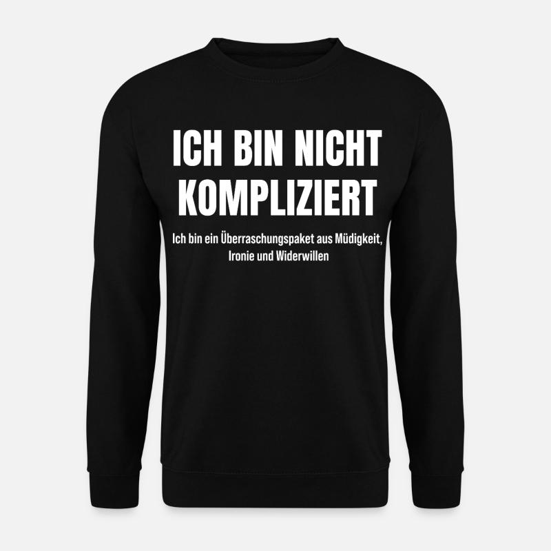Ironisch, müde, genervt – trotzdem charmant - Unisex Pullover - Schwarz