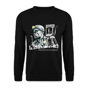 Wattenscheider durch und durch - Unisex Pullover - Schwarz - Vorne - Alina (178cm) & Michal (187cm)