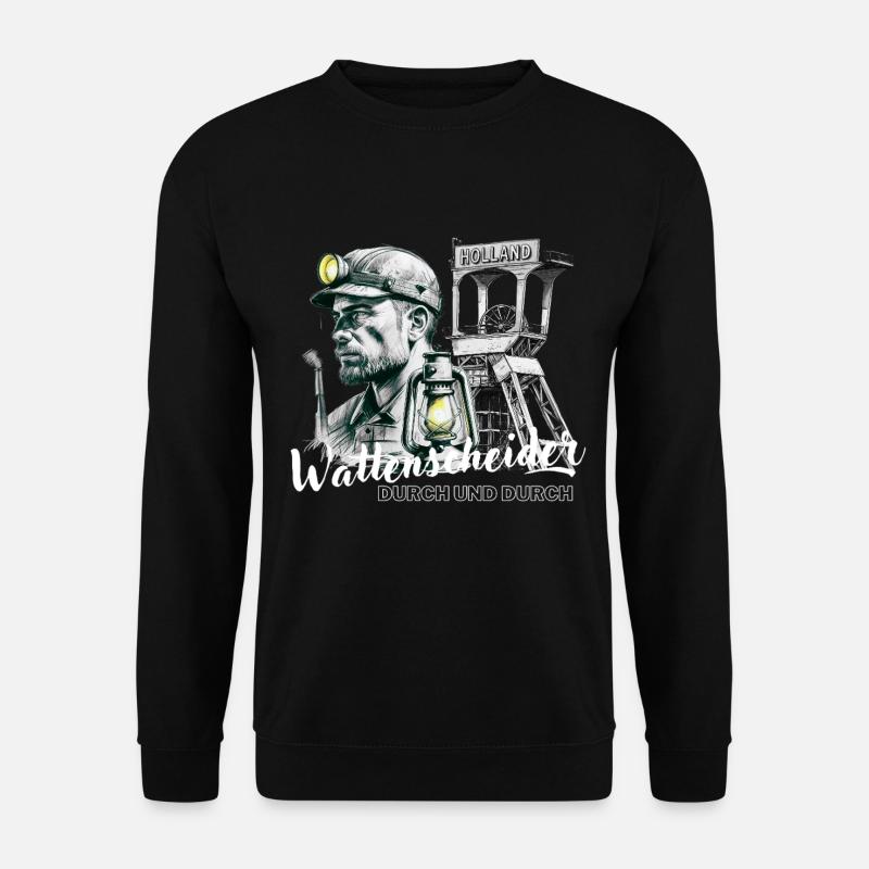 Wattenscheider durch und durch - Unisex Pullover - Schwarz