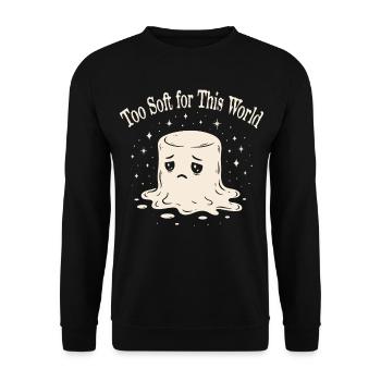 Melancholic Marshmallow - Sensitive & Soft - Unisex Sweatshirt - black - Front - Alina (178cm) & Michal (187cm)