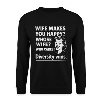 Appréciation du bonheur diverse ! - Sweat-shirt Unisexe - noir - Devant - Alina (178cm) & Michal (187cm)