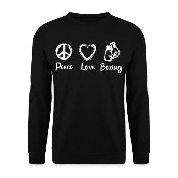 Peace Love Boxing - Unisex Sweatshirt - black - Front - Alina (178cm) & Michal (187cm)
