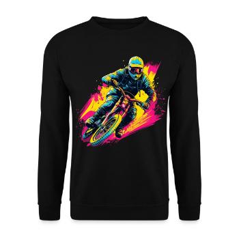 BMX Biker Steamwave - Unisex Sweatshirt - black - Front - Alina (178cm) & Michal (187cm)