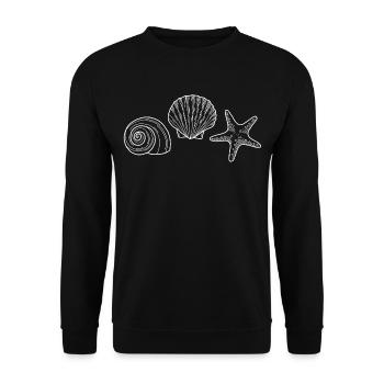 Coquillage, Étoile de mer, Escargot - blanc - Sweat-shirt Unisexe - noir - Devant - Alina (178cm) & Michal (187cm)
