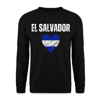 J’adore le Salvador, le drapeau salvadorien - Sweat-shirt Unisexe - noir - Devant - Alina (178cm) & Michal (187cm)