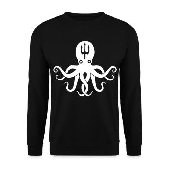Pieuvre blanche - Sweat-shirt Unisexe - noir - Devant - Alina (178cm) & Michal (187cm)