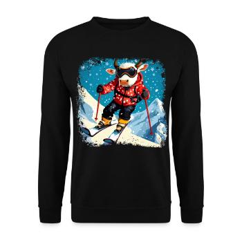 Vaches skieuses - Sweat-shirt Unisexe - noir - Devant - Alina (178cm) & Michal (187cm)