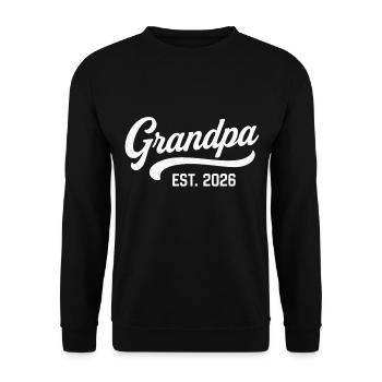 Grandpa EST. 2026 - Unisex Pullover - Schwarz - Vorne - Alina (178cm) & Michal (187cm)