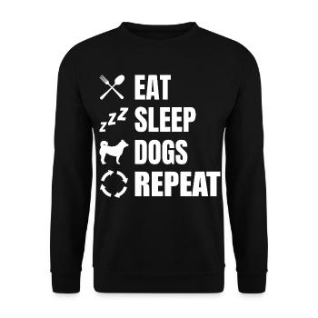 Eat Sleep Dogs Repeat - Unisex Sweatshirt - black - Front - Alina (178cm) & Michal (187cm)