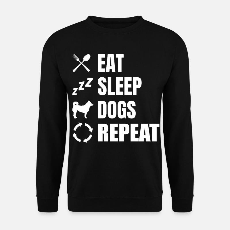 Manger dormir chiens répéter - Sweat-shirt Unisexe - noir