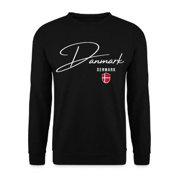 Danish pride, elegant minimalist design - Unisex Sweatshirt - black - Front - Alina (178cm) & Michal (187cm)