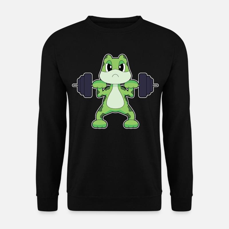 Frog Bodybuilder Dumbbell Bodybuilding - Unisex Sweatshirt - black