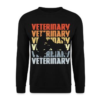 Vintage Vet - Unisex Sweatshirt - black - Front - Alina (178cm) & Michal (187cm)