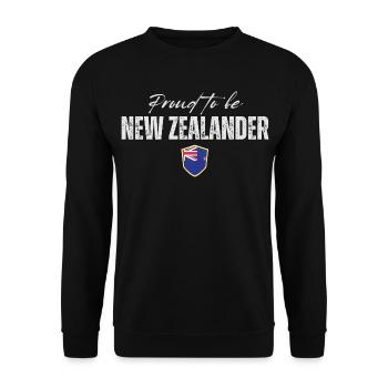 Proud New Zealander, Made in New Zealand - Unisex Sweatshirt - black - Front - Alina (178cm) & Michal (187cm)