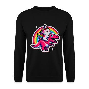 licorne colorée t-rex fusion illustration - Sweat-shirt Unisexe - noir - Devant - Alina (178cm) & Michal (187cm)