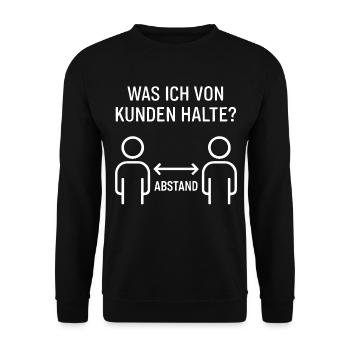 was ich von kunden halte kollege support - Unisex Pullover - Schwarz - Vorne - Alina (178cm) & Michal (187cm)
