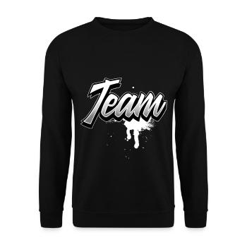 Team - Unisex Pullover - Schwarz - Vorne - Alina (178cm) & Michal (187cm)