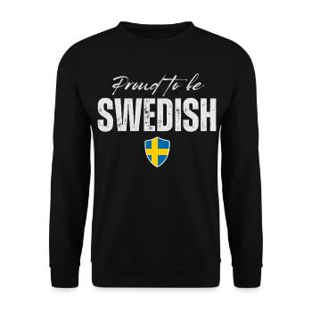 Fier Suédois, fabriqué en Suède - Sweat-shirt Unisexe - noir - Devant - Alina (178cm) & Michal (187cm)