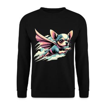 Super chien Chihuahua héros Cape Chi Chis cadeau - Sweat-shirt Unisexe - noir - Devant - Alina (178cm) & Michal (187cm)