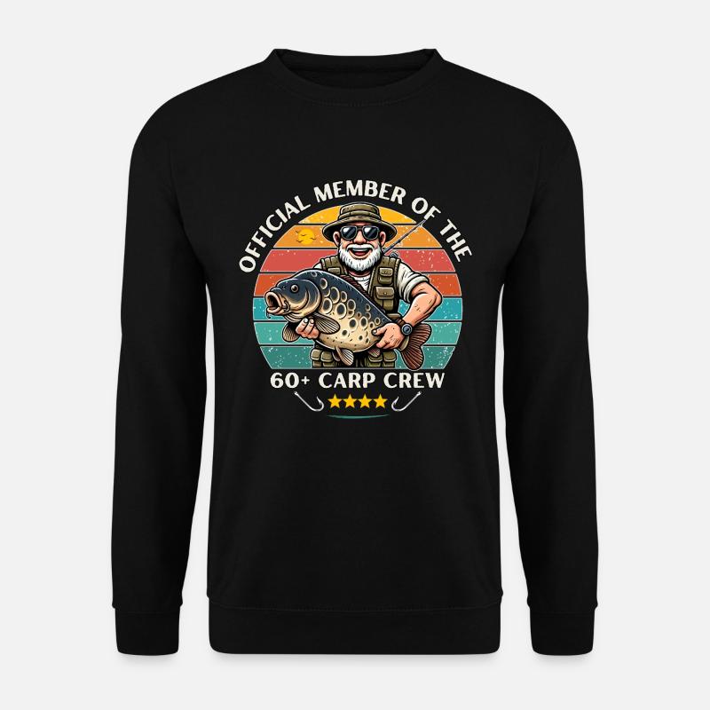 Offizielles Mitglied 60+ Karpfenangelcrew - Unisex Pullover - Schwarz