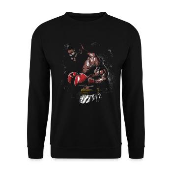 boxerlegende - Unisex Pullover - Schwarz - Vorne - Alina (178cm) & Michal (187cm)