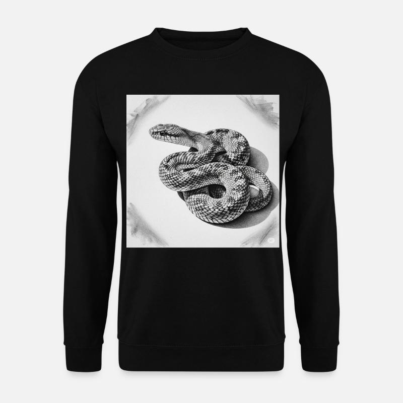 Black and White Scale Snake - Unisex Sweatshirt - black
