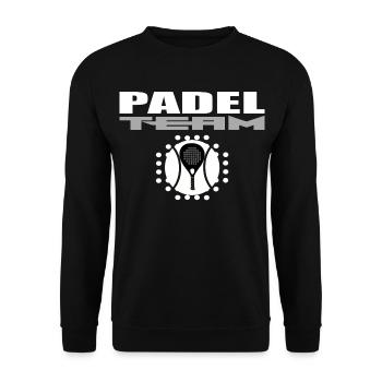 Padel Racket Design with Modern Style - Unisex Sweatshirt - black - Front - Alina (178cm) & Michal (187cm)