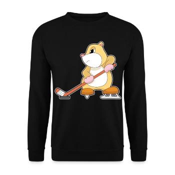 Hamster Eishockey Eishockeyschläger - Unisex Pullover - Schwarz - Vorne - Alina (178cm) & Michal (187cm)