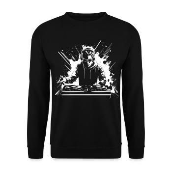 Dj Grafik - Unisex Pullover - Schwarz - Vorne - Alina (178cm) & Michal (187cm)