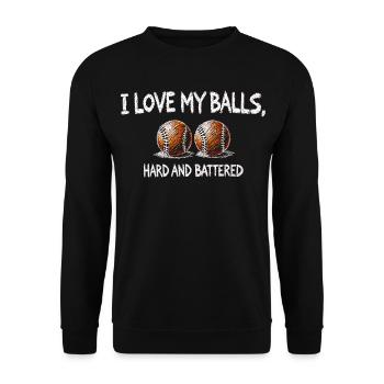 Baseball Humor Heartfelt Quote T-Shirt - Unisex Sweatshirt - black - Front - Alina (178cm) & Michal (187cm)