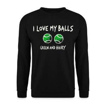 Love My Balls Tennis Funny Design - Unisex Sweatshirt - black - Front - Alina (178cm) & Michal (187cm)