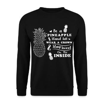Pineapple Quote Graphic for Summer Wear - Unisex Sweatshirt - black - Front - Alina (178cm) & Michal (187cm)